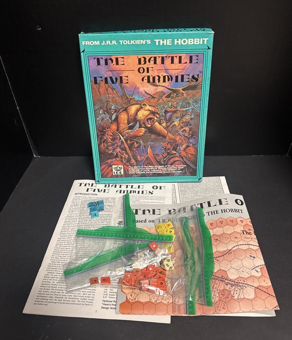 Battle of Five Armies Box Lord of The Rings Hobbit I.C.R. RPG JRR Tolkien 1984